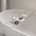 Lusso Decor Polished Nickel Bath Caddy Rack (730-820mm)