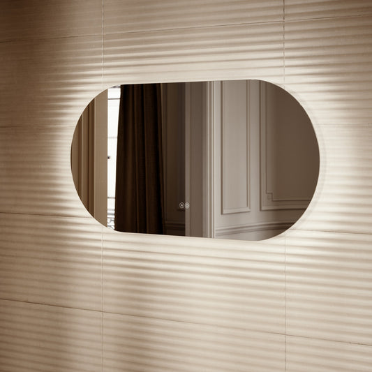 Lusso Regent Oval Mirror with Demister and Light 1200mm