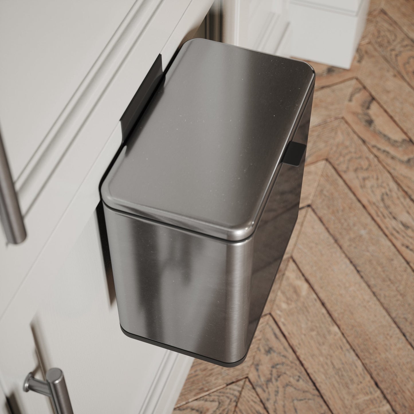 Lusso Zattura Brushed Stainless 5 Litre Hanging Kitchen Cabinet Bin