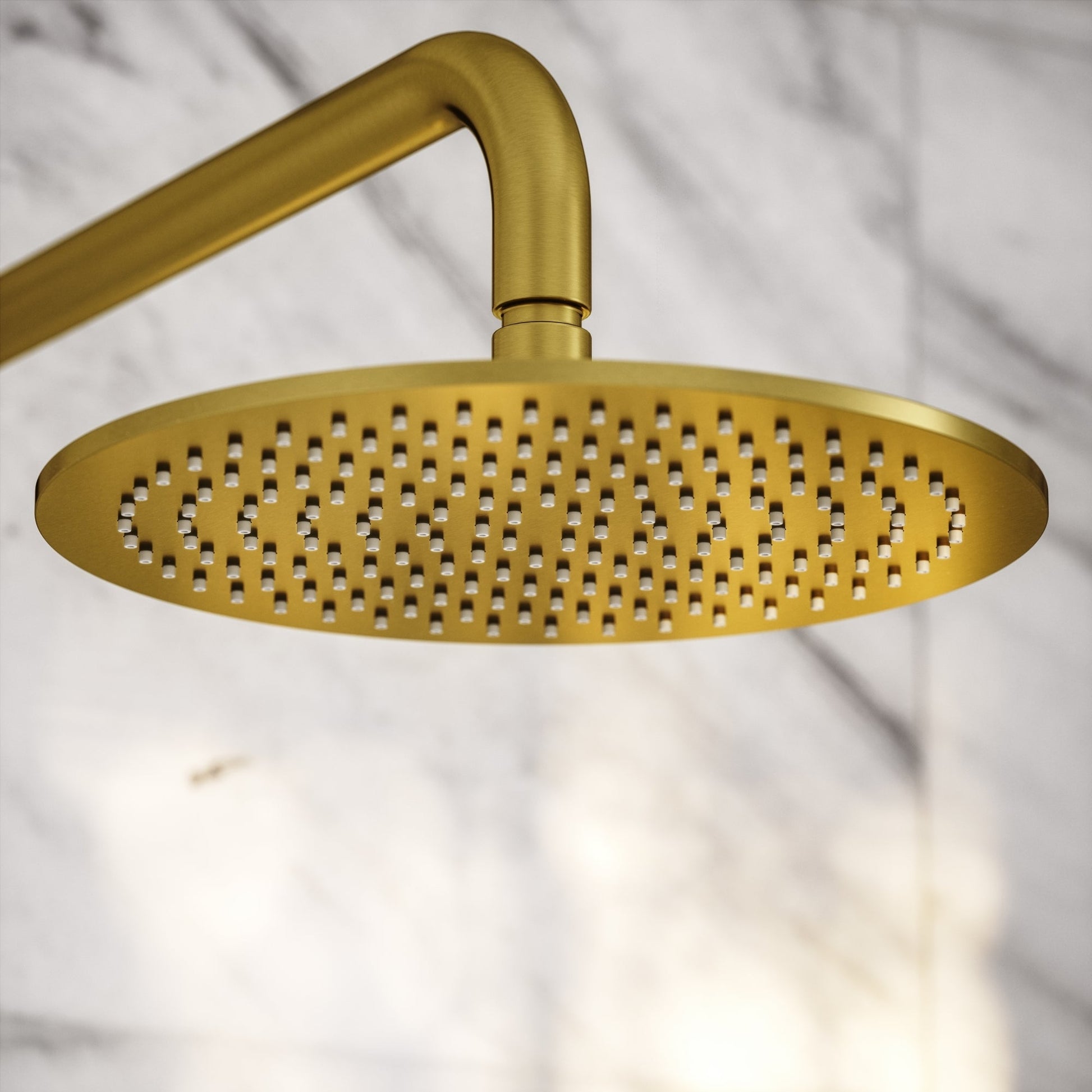 Luxe Brushed Gold Thermostatic Shower with Handheld Shower
