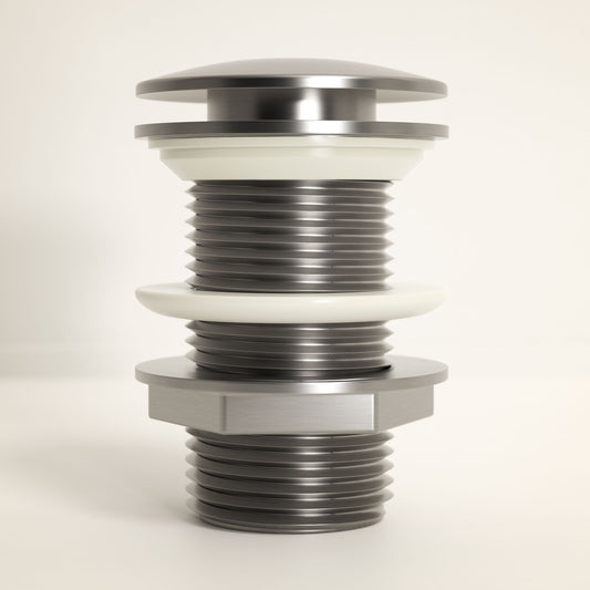 Luxe Brushed Stainless Unslotted Click Clack Basin Waste