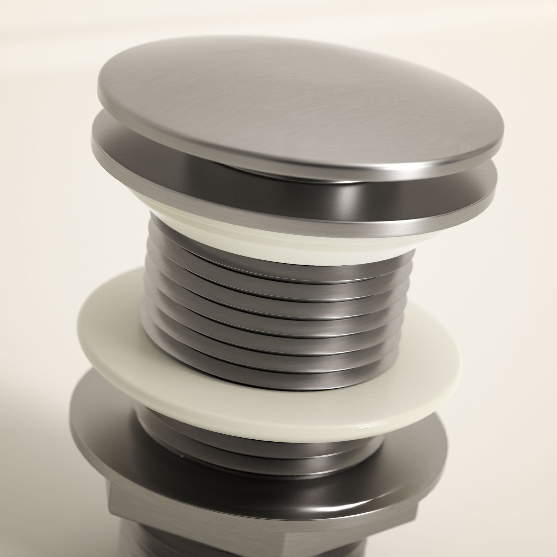 Luxe Brushed Stainless Unslotted Click Clack Basin Waste