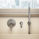 Luxe Brushed Stainless Wall Mounted Bath Shower Mixer Tap