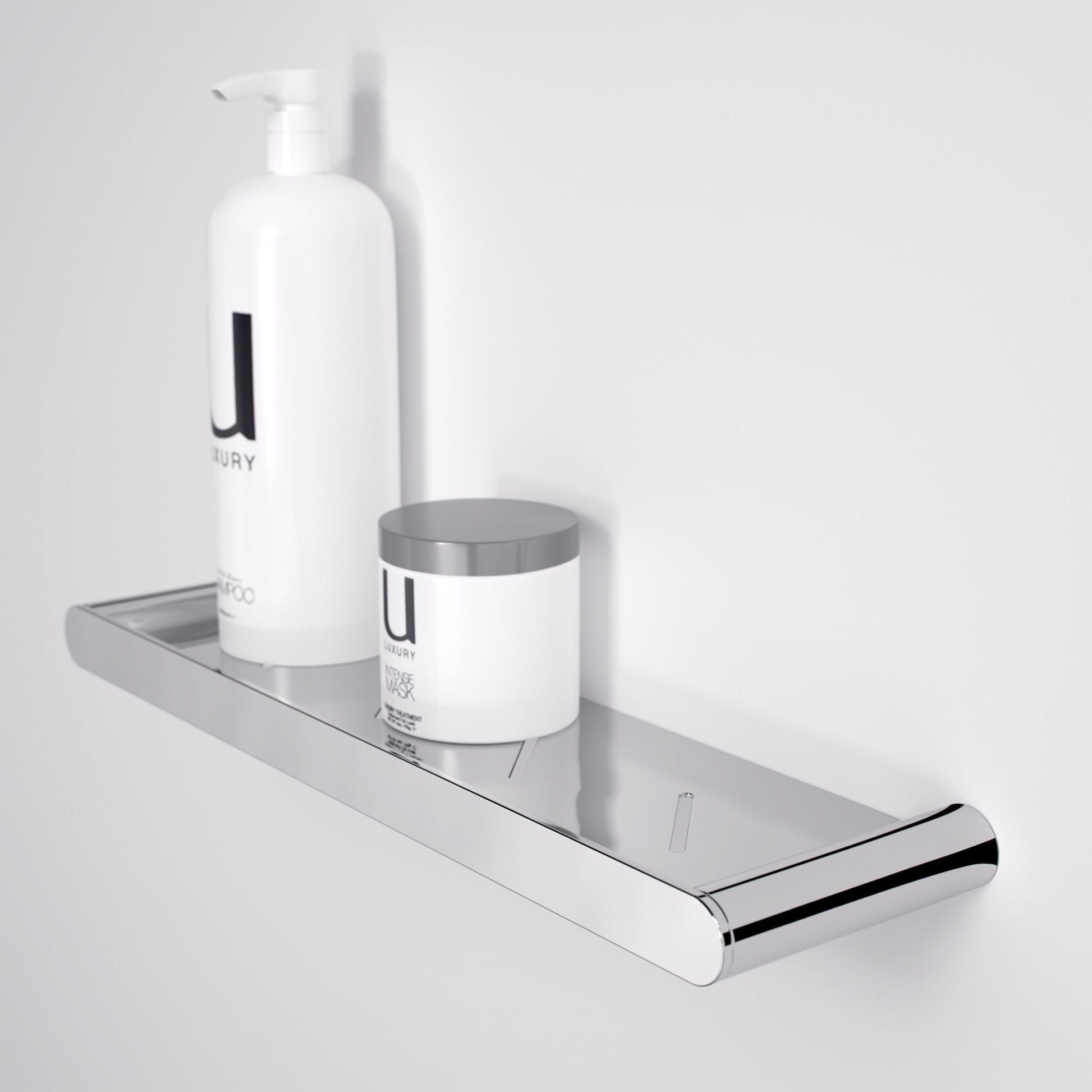 Luxe Chrome Bathroom Shower Storage Shelf