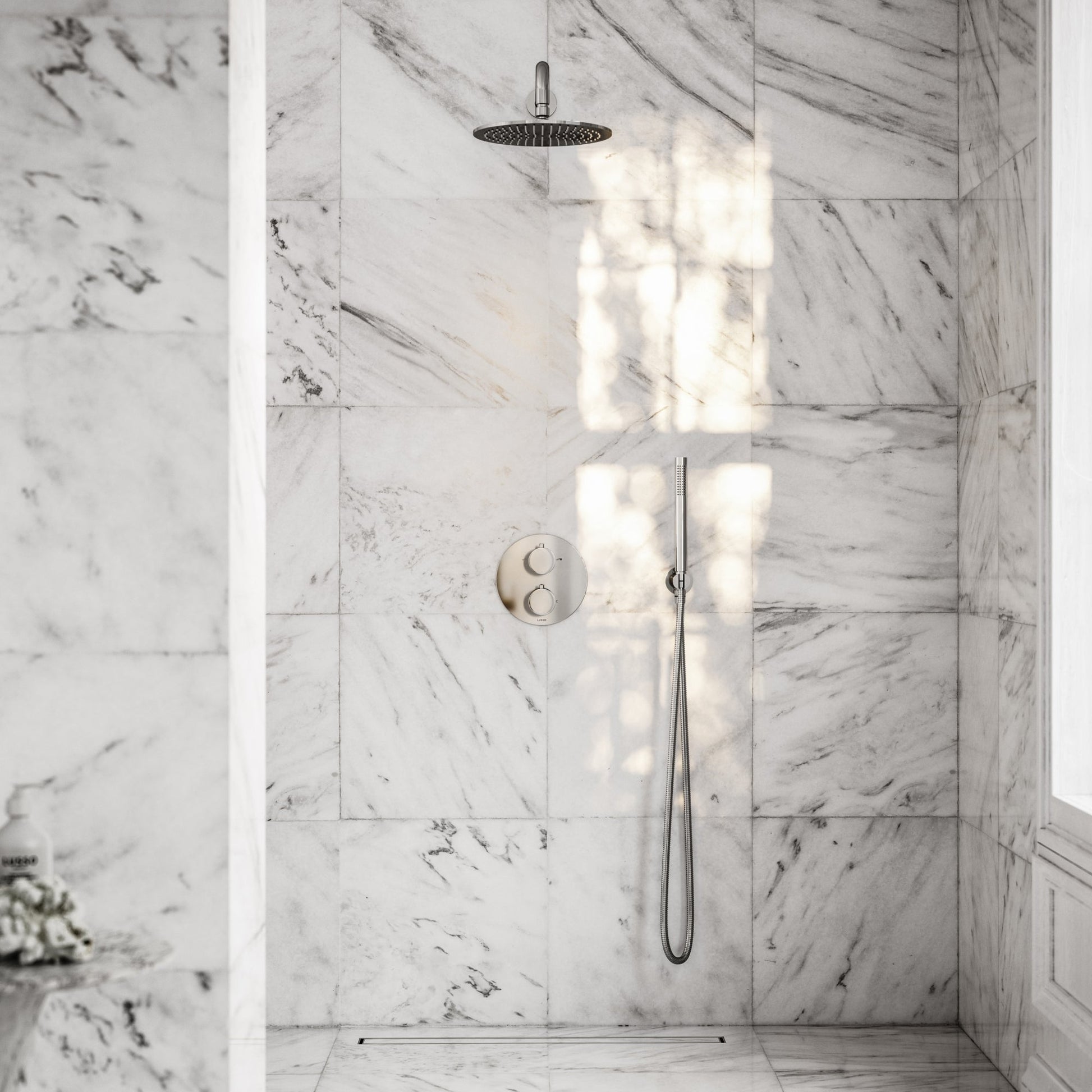 Luxe Chrome Thermostatic Shower with Handheld Shower