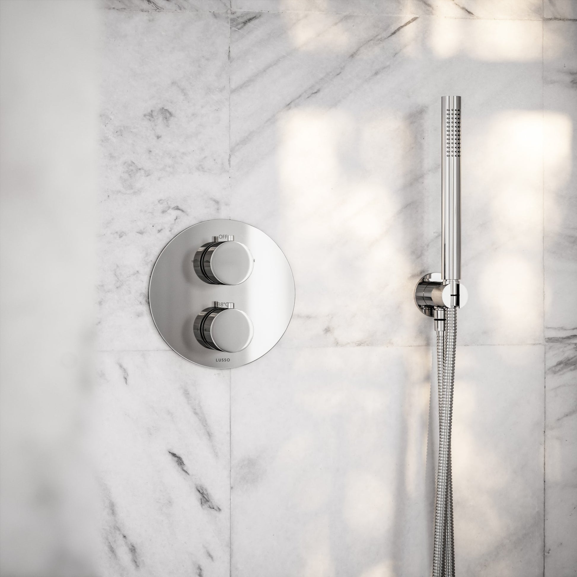 Luxe Chrome Thermostatic Shower with Handheld Shower