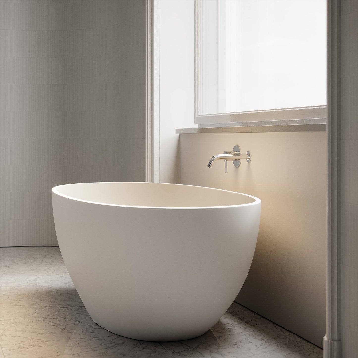 Luxe Chrome Wall Mounted Bath Mixer Tap