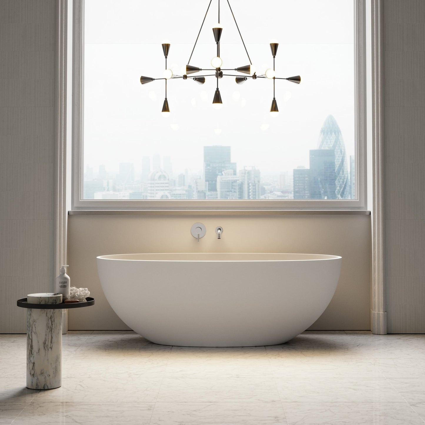 Luxe Chrome Wall Mounted Bath Mixer Tap