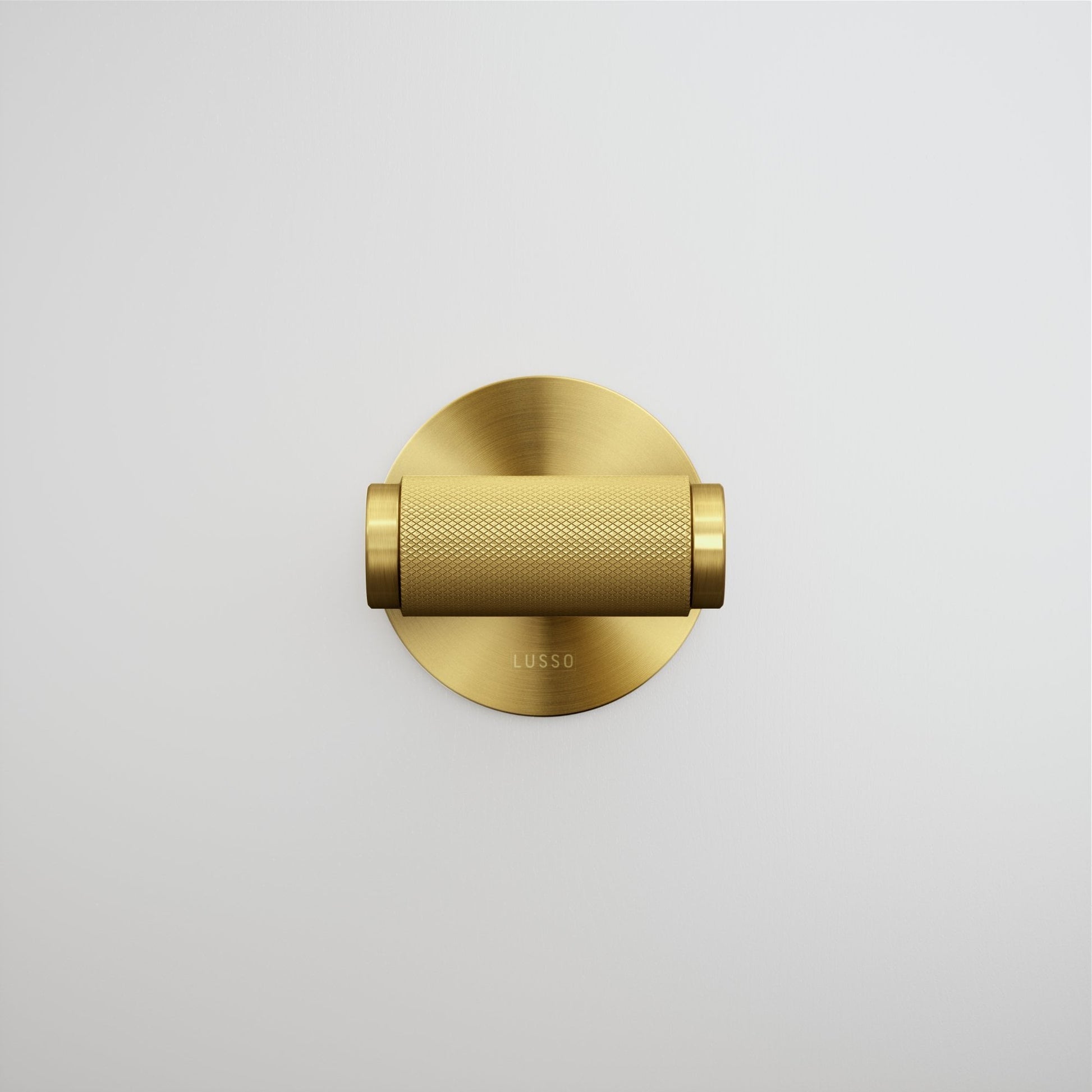 Luxe Knurled Brushed Gold Bathroom WC Thumbturn Set with Latch