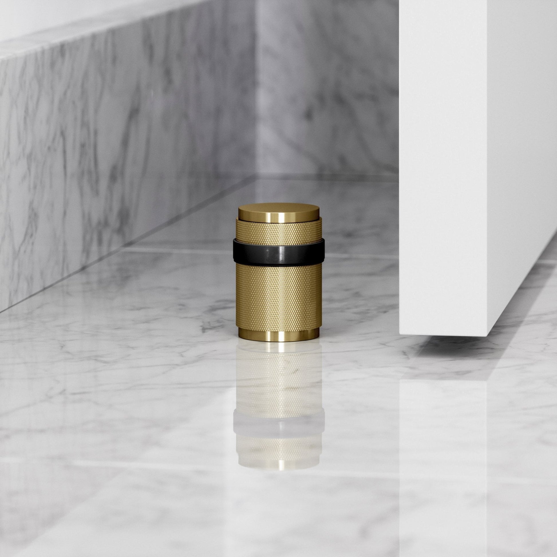 Luxe Knurled Brushed Gold Door Stop