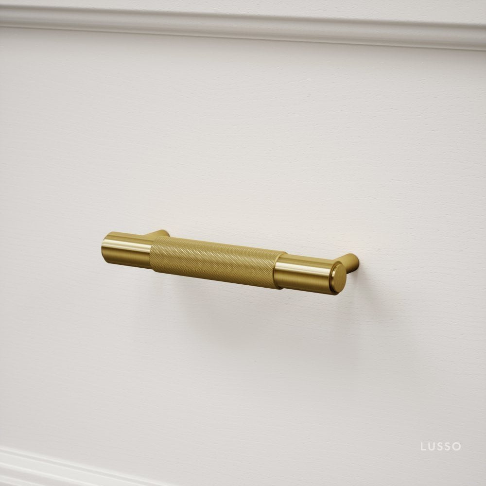 Luxe Knurled Brushed Gold Pull Bar 150mm