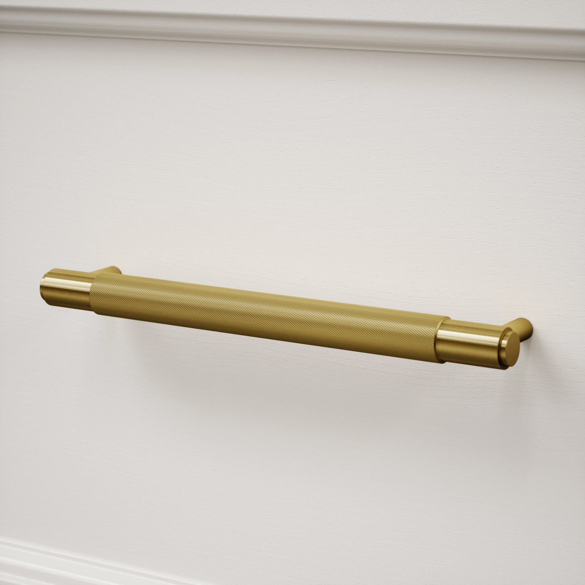Luxe Knurled Brushed Gold Pull Bar 250mm