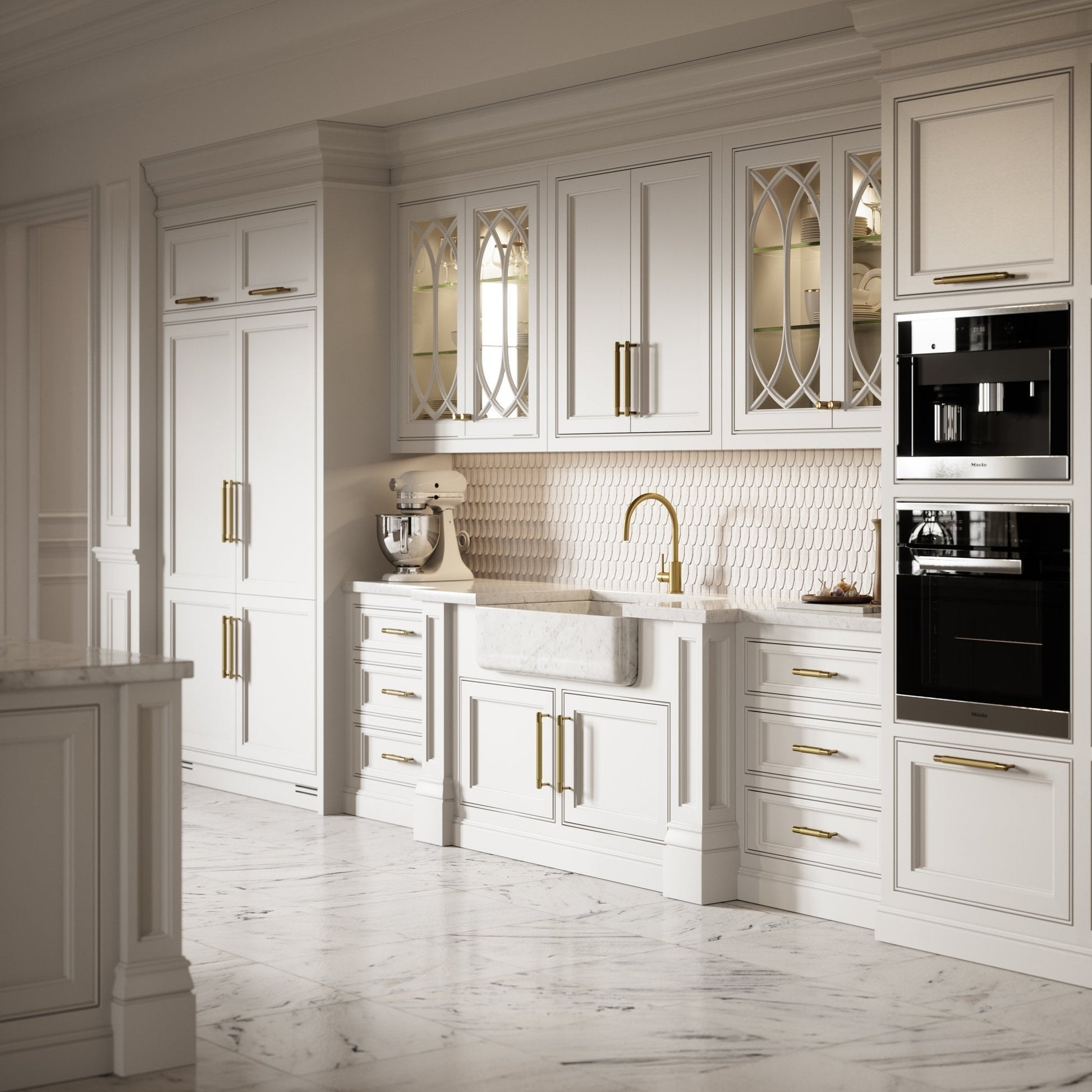 Luxe Knurled Brushed Gold Pull Bar 250mm