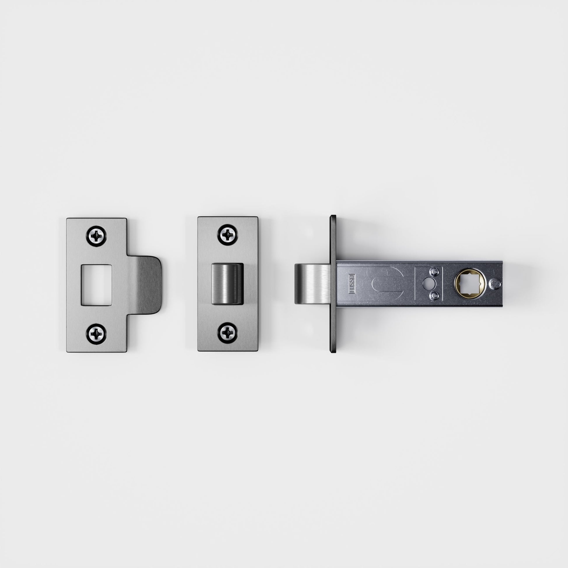 Luxe Knurled Brushed Stainless Bathroom WC Door Handle Latch and Hinge Bundle