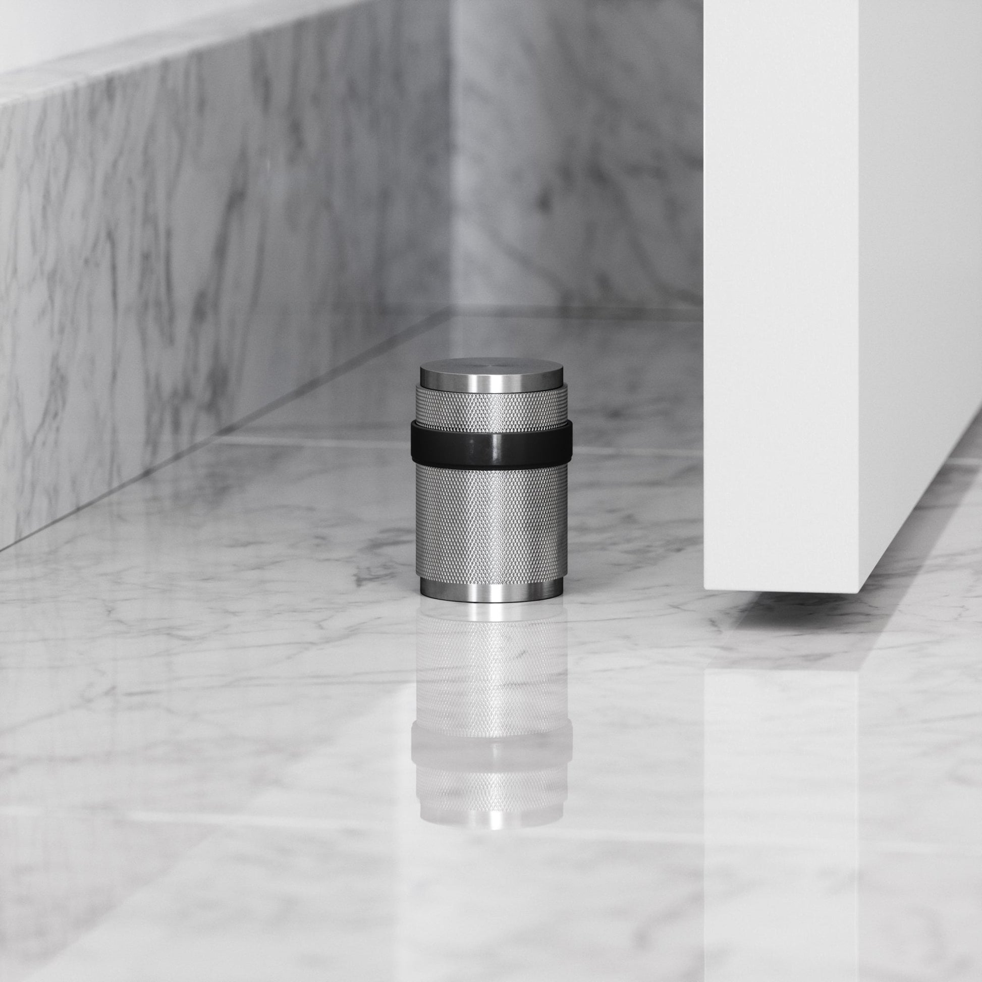 Luxe Knurled Brushed Stainless Door Stop