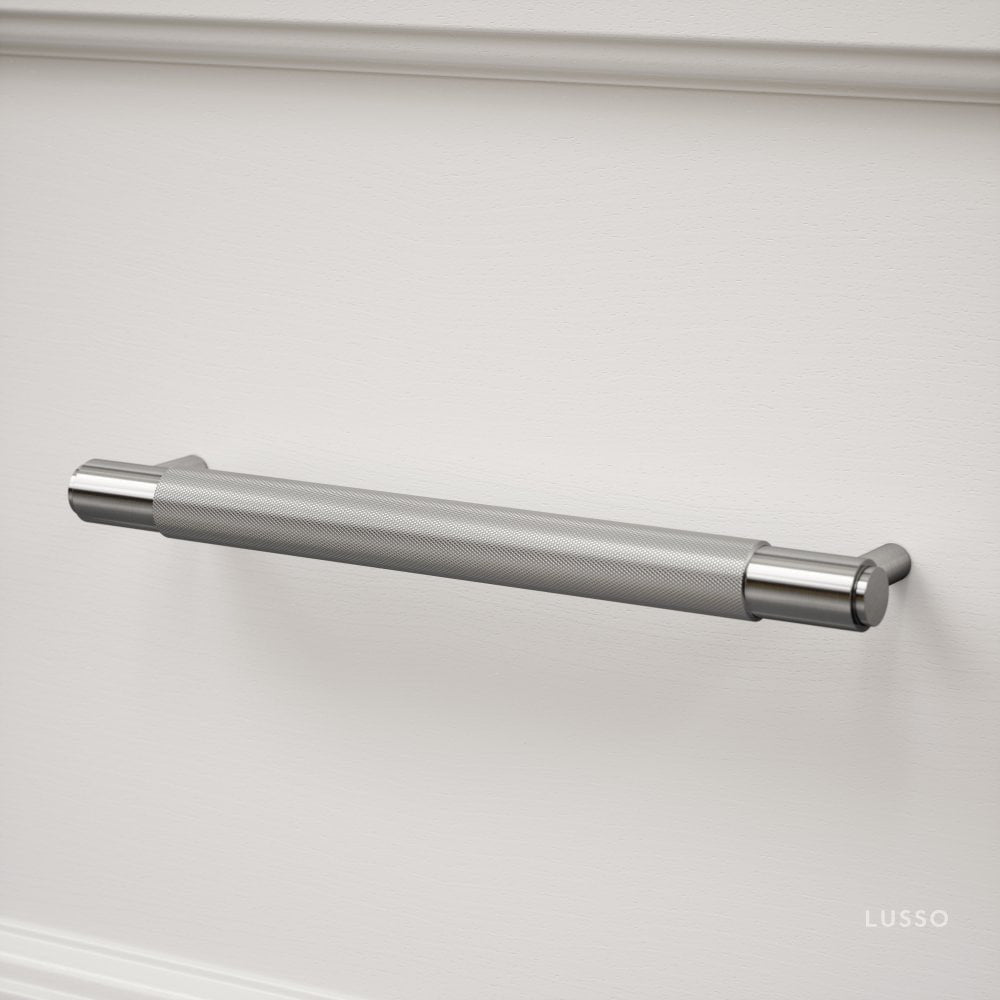 Luxe Knurled Brushed Stainless Pull Bar 250mm