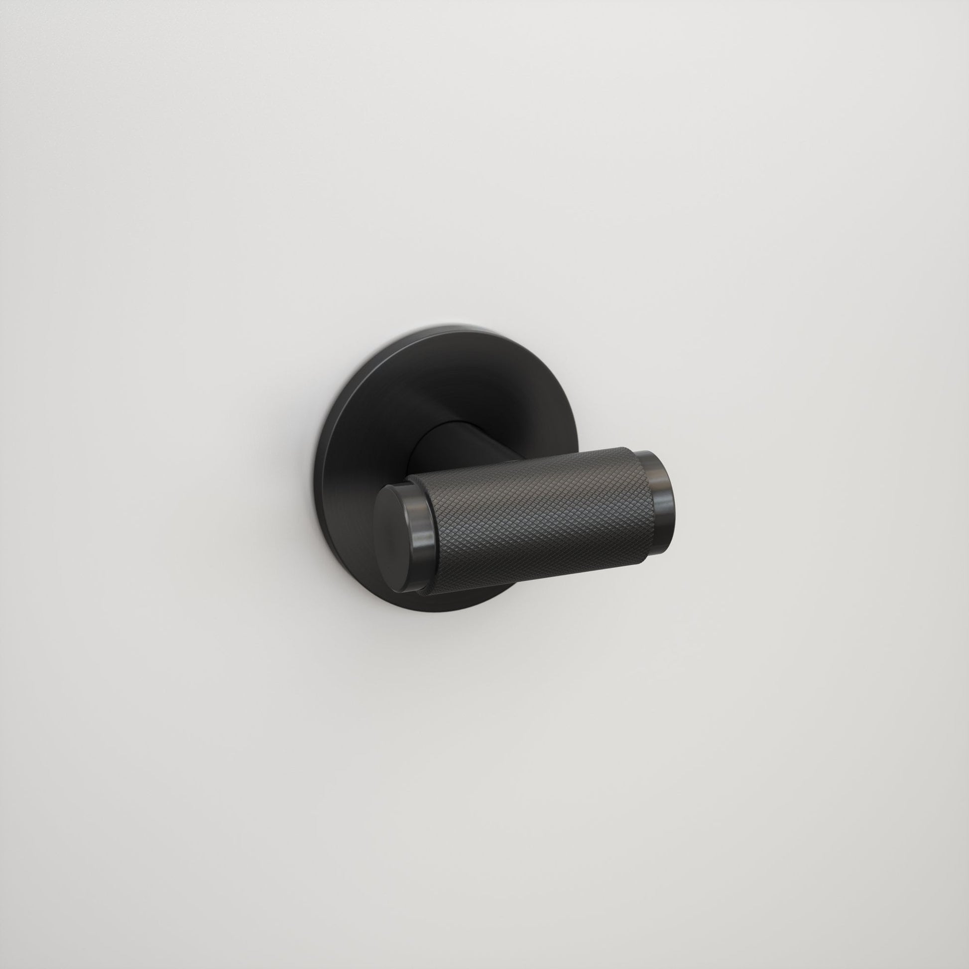 Luxe Knurled Matte Black Bathroom WC Door Handle Latch and Hinge Bundle