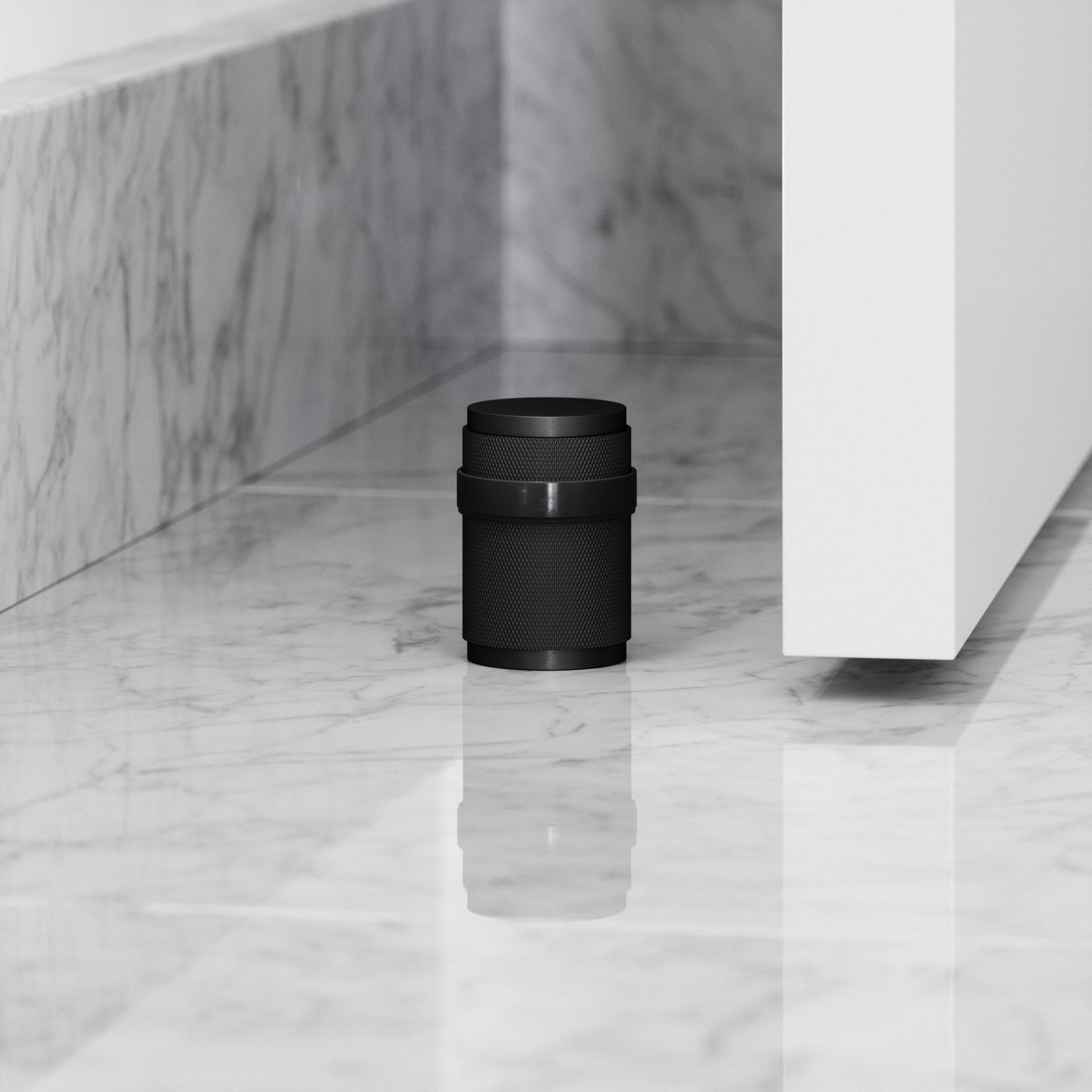 Luxe Knurled Matte Black Door Stop
