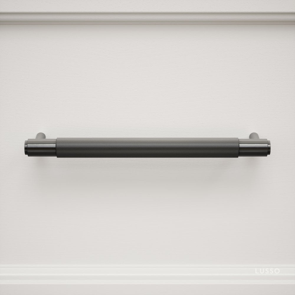 Luxe Knurled Matte Black Pull Bar 250mm