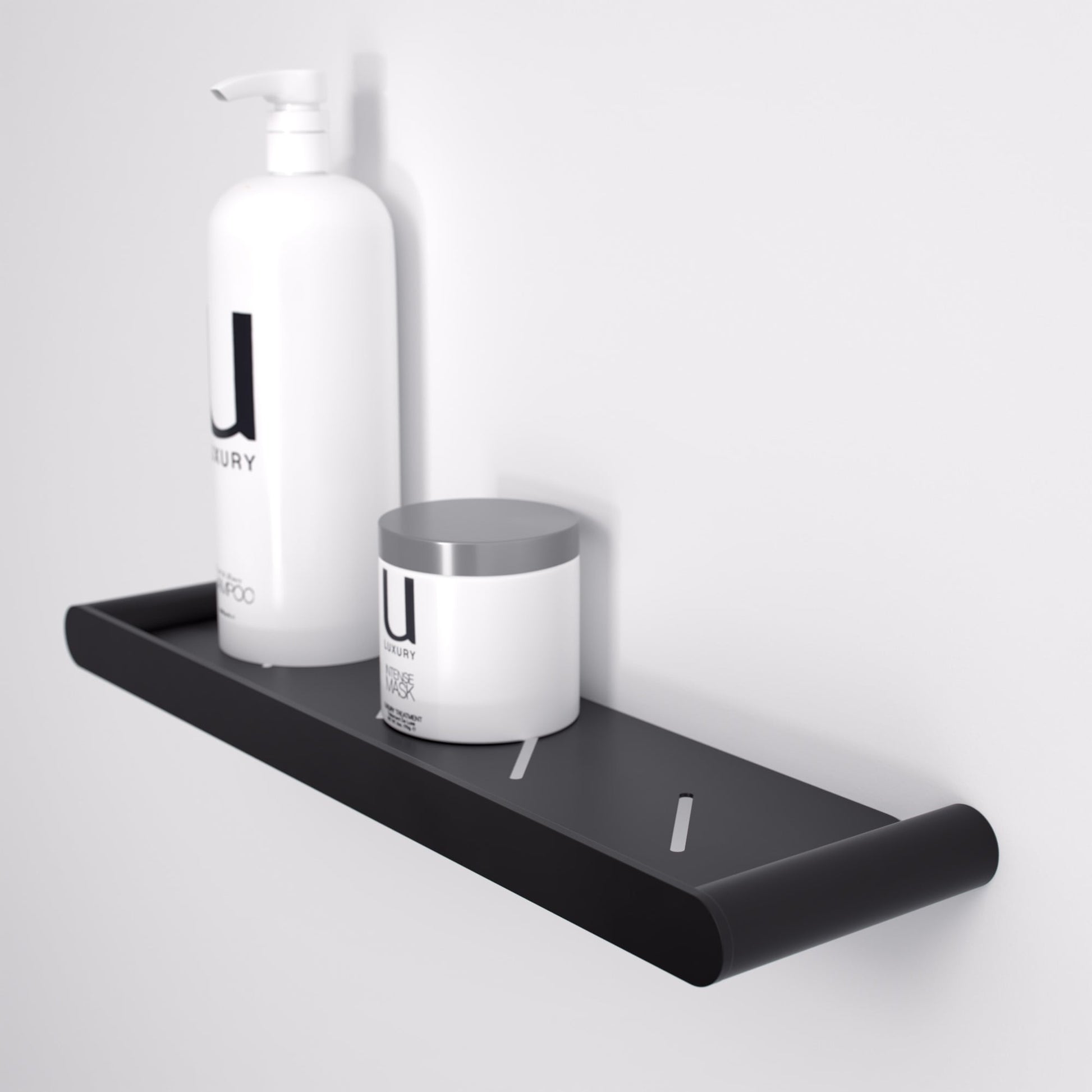Luxe Matte Black Bathroom Shower Storage Shelf