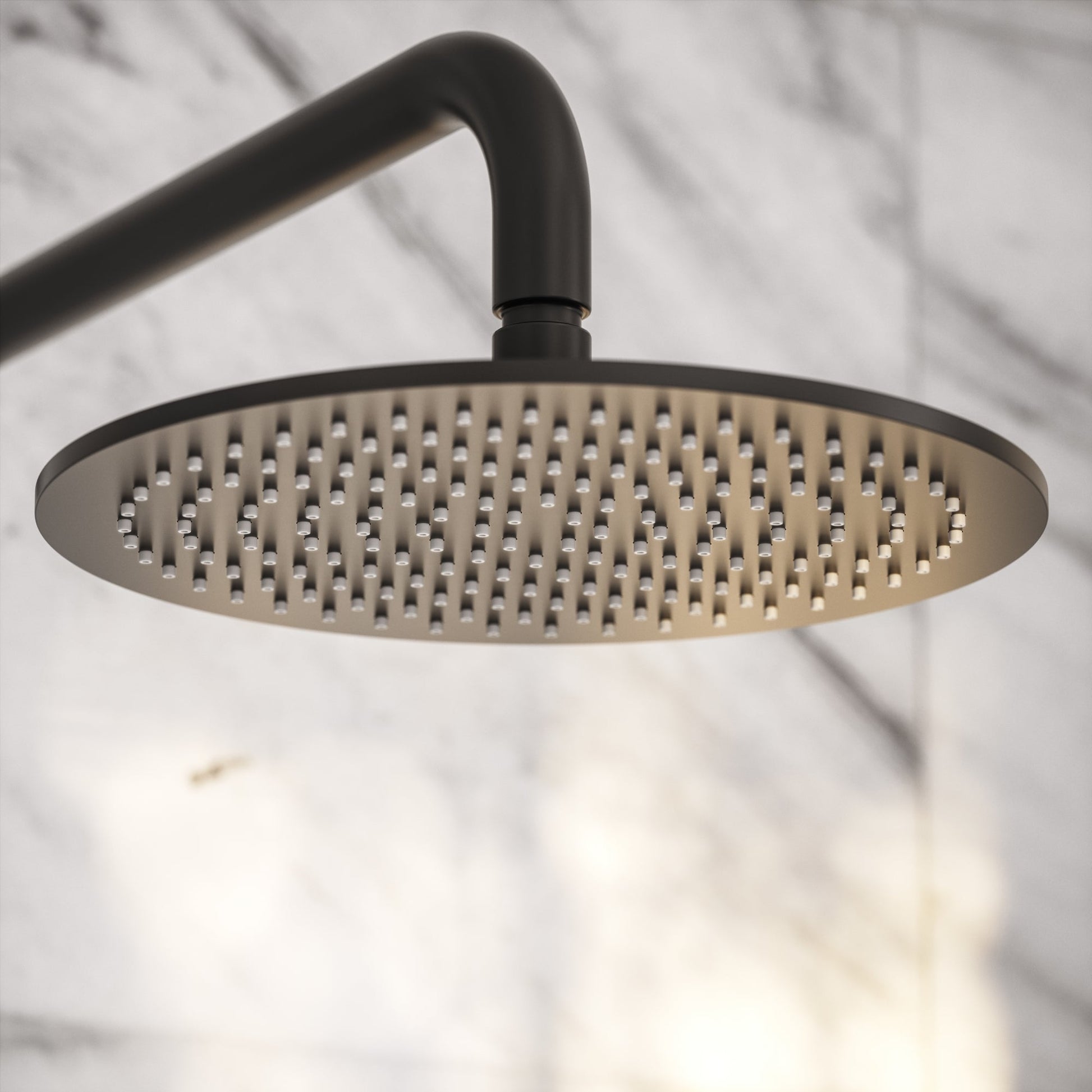 Luxe Matte Black Thermostatic Shower with Handheld Shower