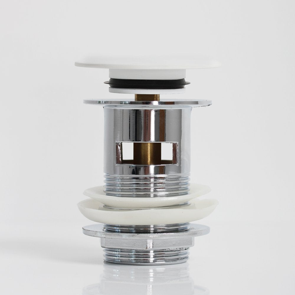 Luxe Matte White Slotted Click Clack Basin Waste