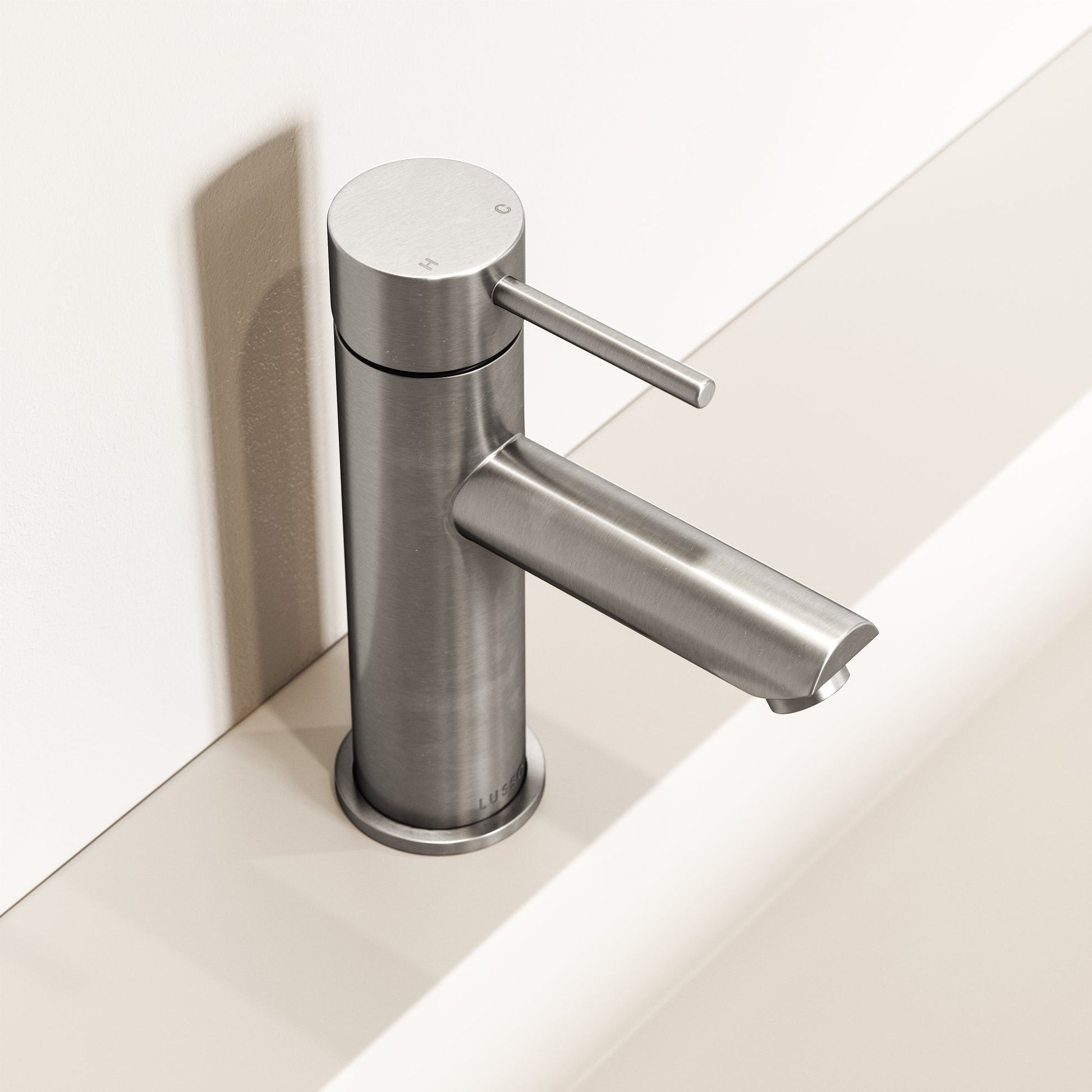 Luxe Monobloc Brushed Stainless Basin Mixer Tap