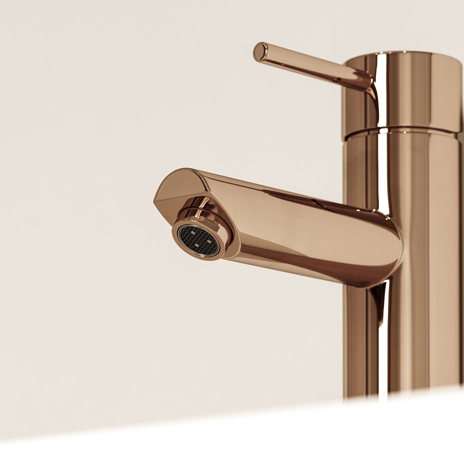 Luxe Monobloc Rose Gold Basin Mixer Tap