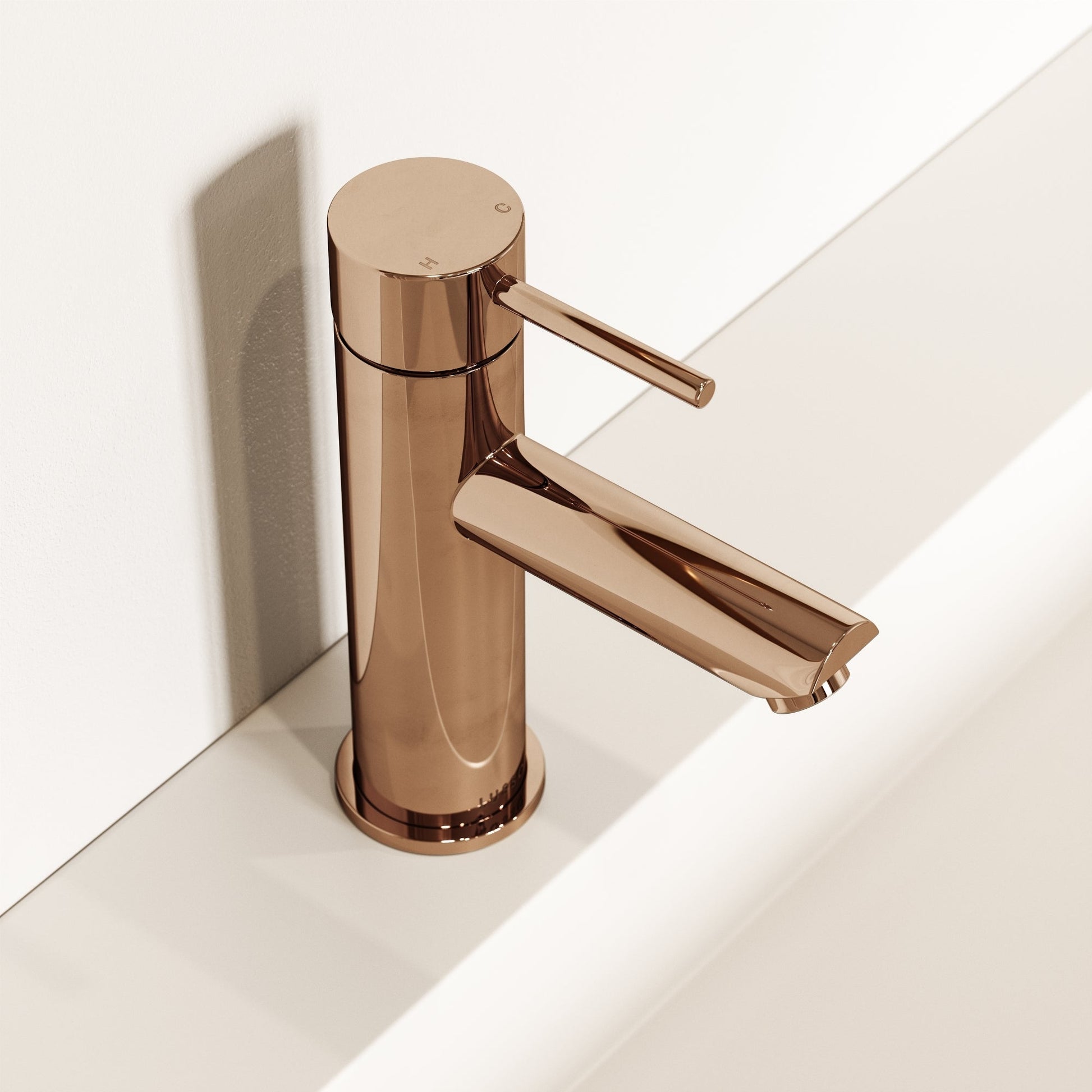 Luxe Monobloc Rose Gold Basin Mixer Tap
