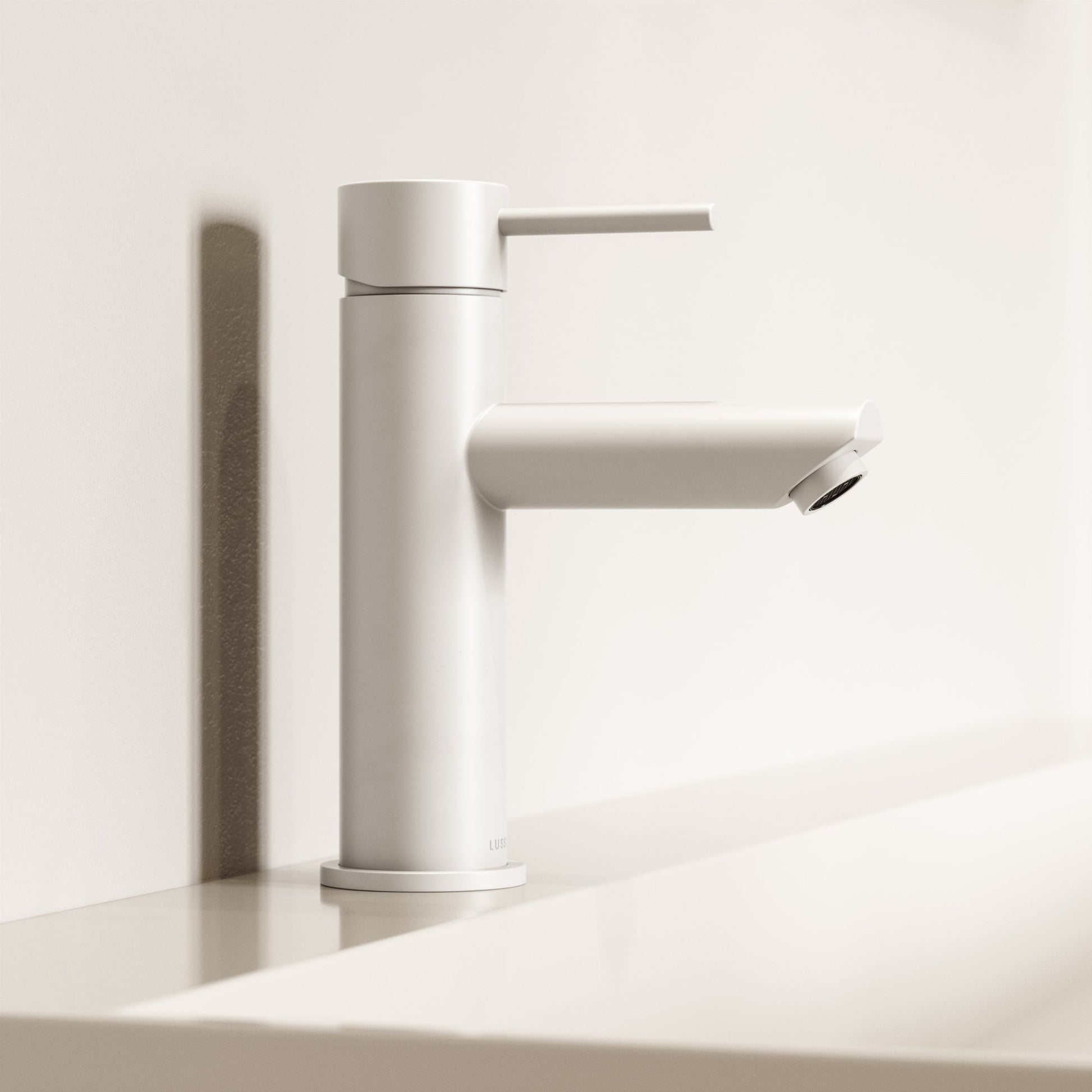 Luxe Monobloc Silk Matte White Basin Mixer Tap