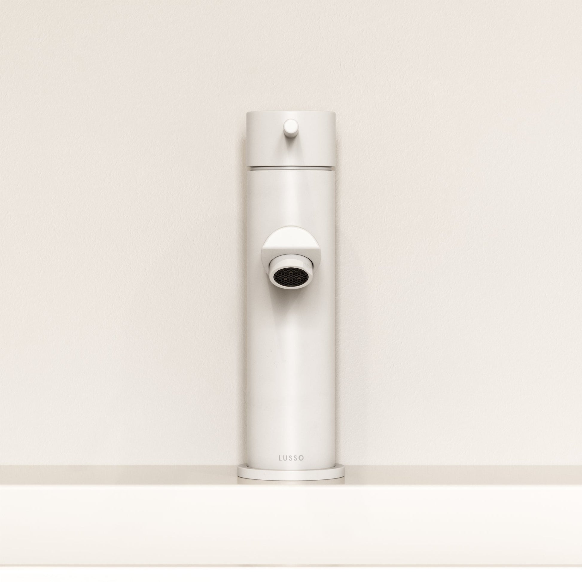 Luxe Monobloc Silk Matte White Basin Mixer Tap