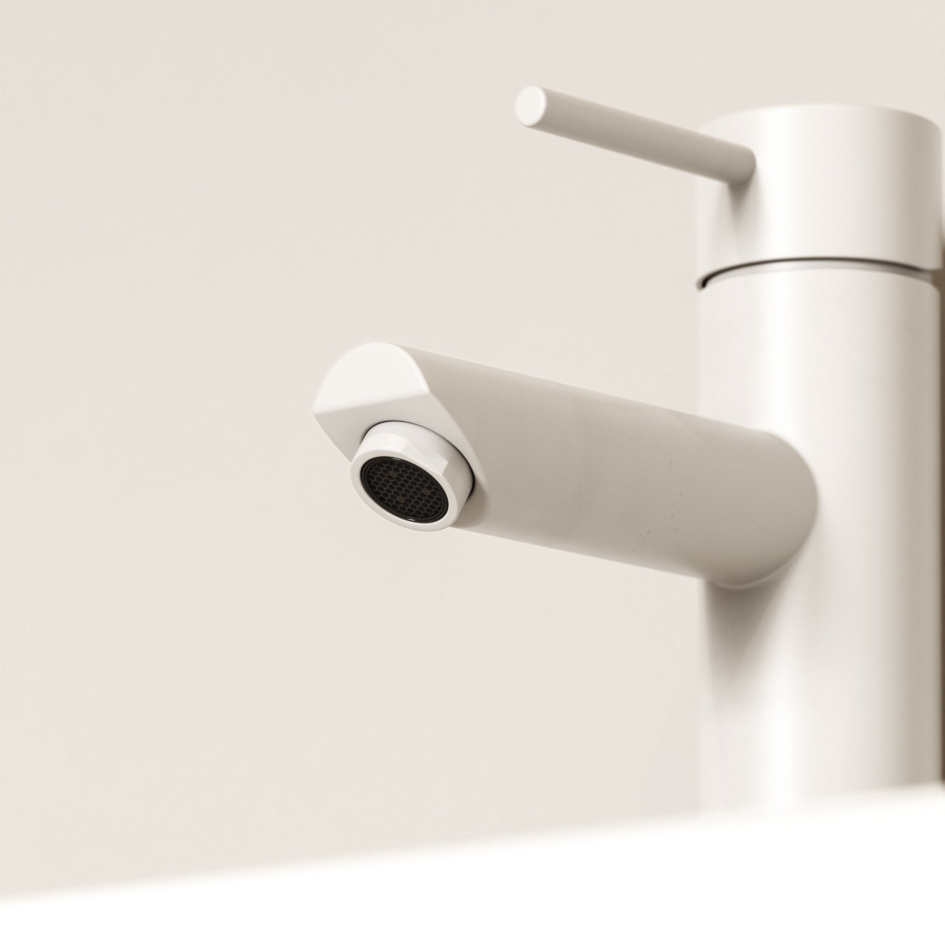 Luxe Monobloc Silk Matte White Basin Mixer Tap