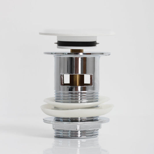 Luxe Polished White Slotted Click Clack Basin Waste