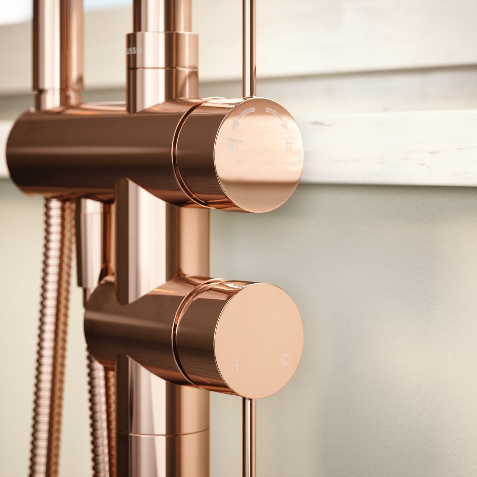 Luxe Rose Gold Floorstanding Bath Shower Mixer Tap