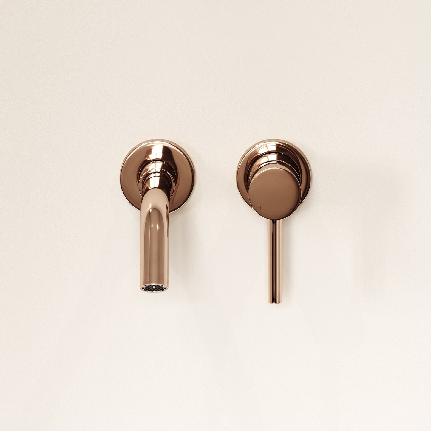 Luxe Rose Gold Wall Mounted Basin Mixer Tap V1