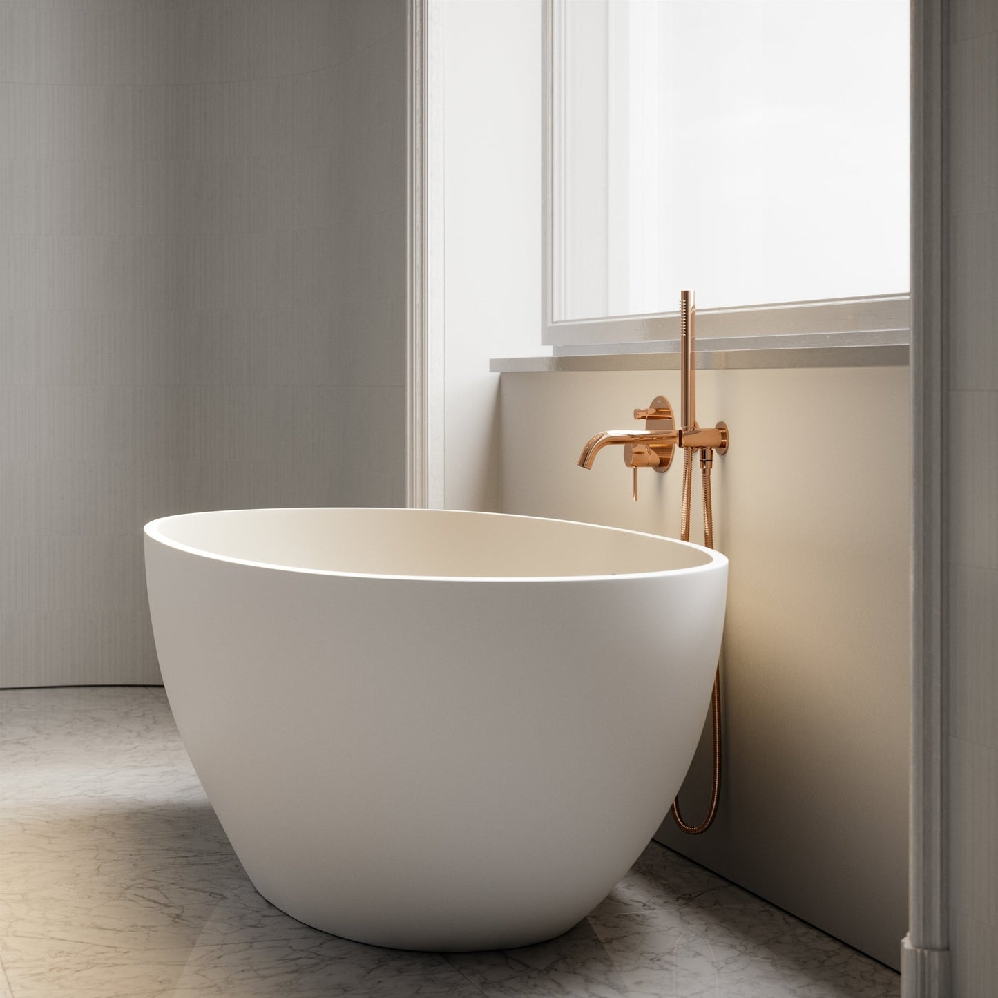 Luxe Rose Gold Wall Mounted Bath Shower Mixer Tap