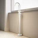 Luxe Silk Matte White Floorstanding Bath Shower Mixer Tap