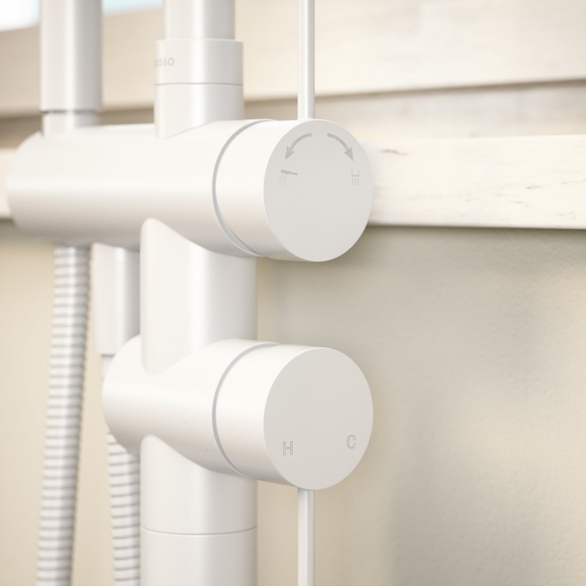 Luxe Silk Matte White Floorstanding Bath Shower Mixer Tap