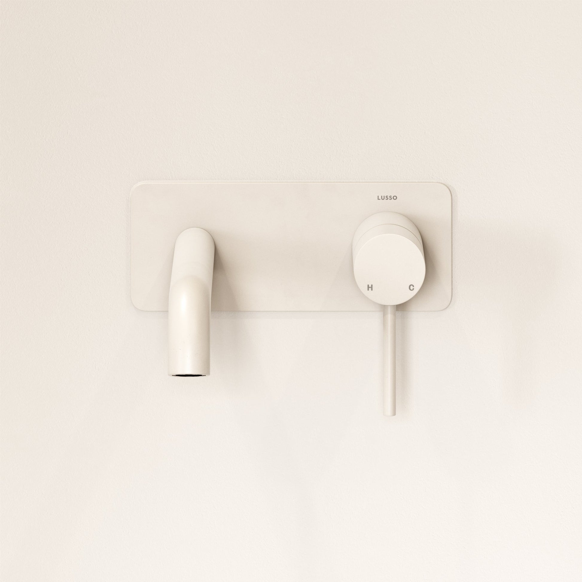 Luxe Silk Matte White Wall Mounted Basin Mixer Tap V2