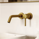 Luxe Brushed Gold Wall Mounted Basin Mixer Tap