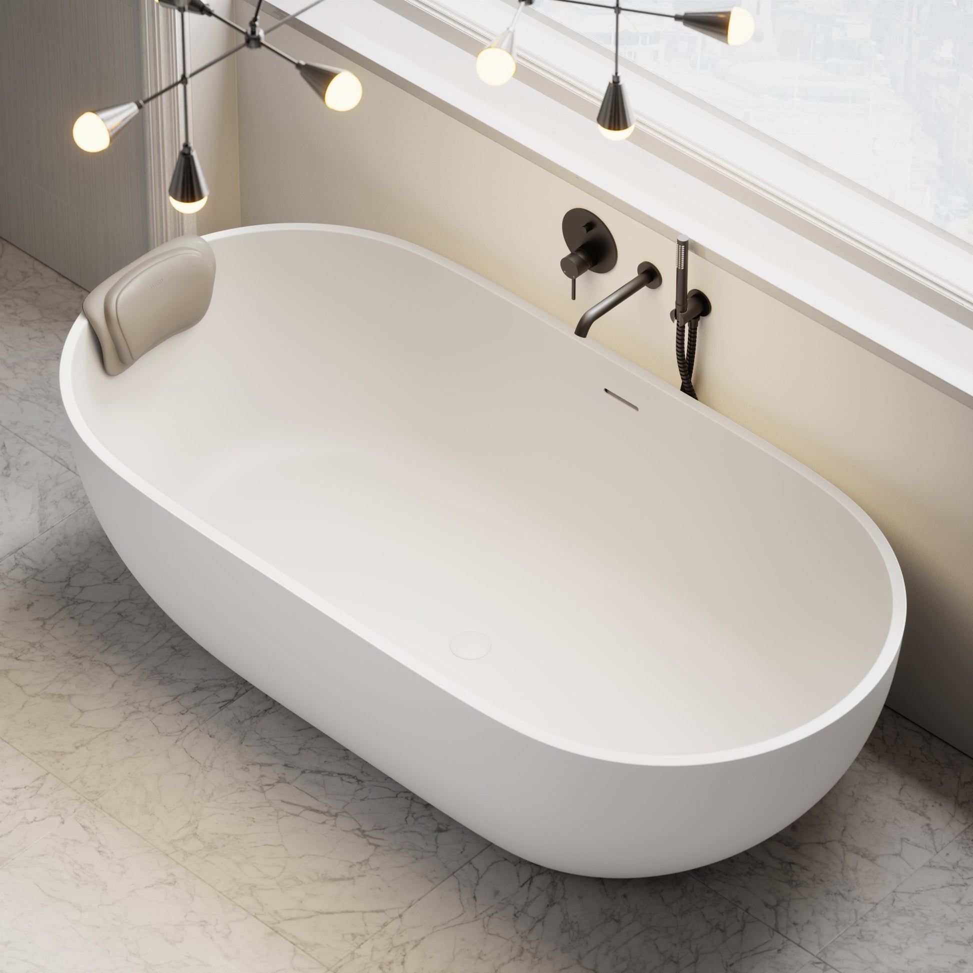 Luxury Soft Beige Bath Headrest Pillow