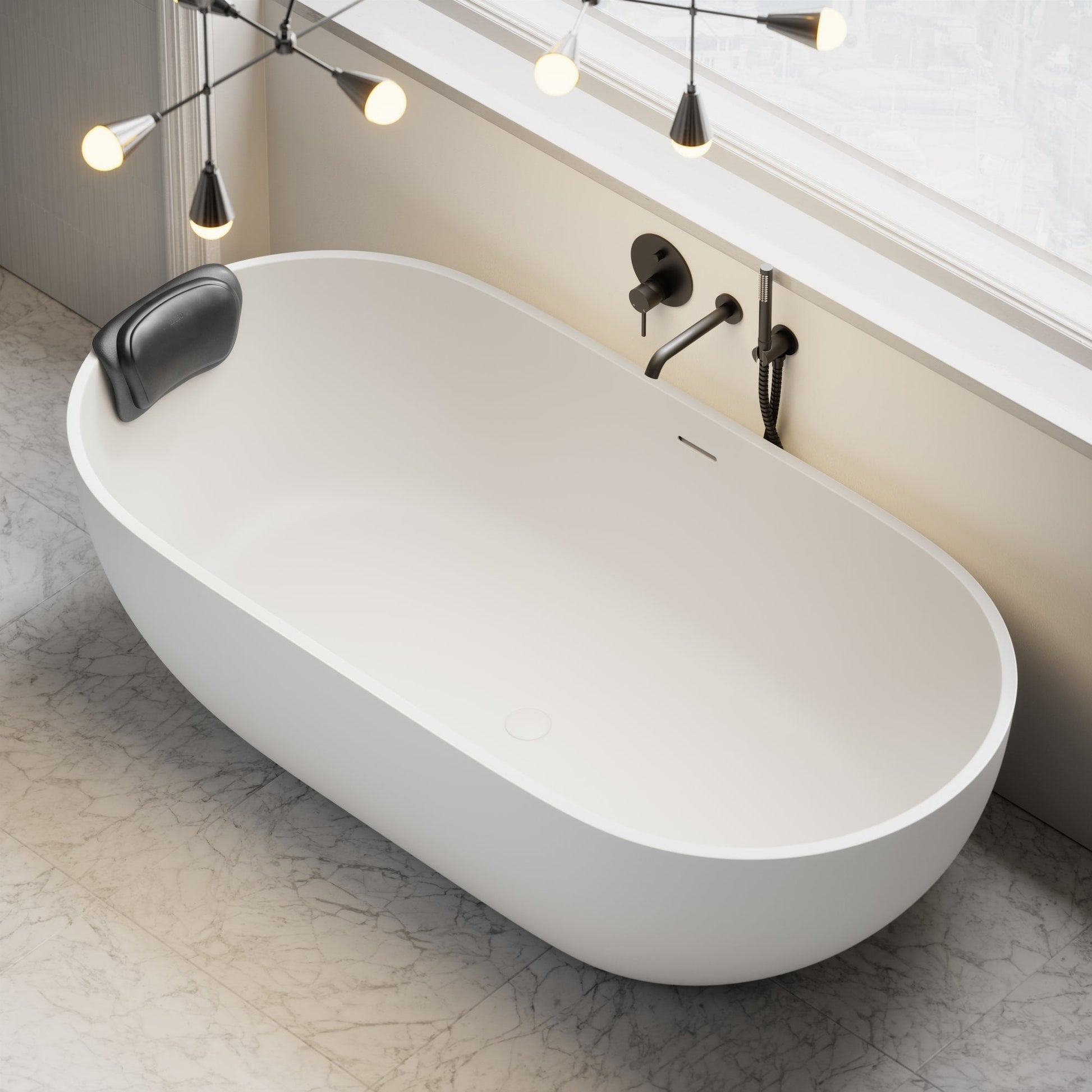 Luxury Soft Black Bath Headrest Pillow