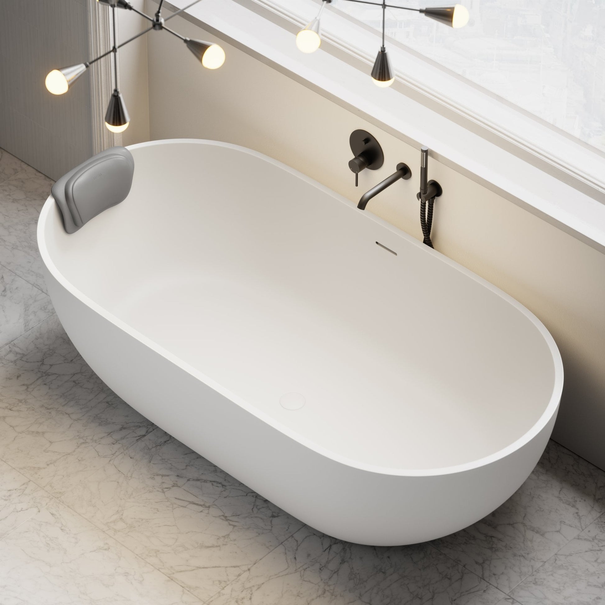 Luxury Soft Grey Bath Headrest Pillow