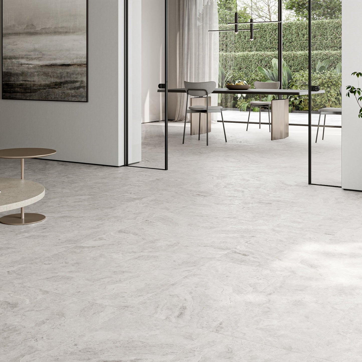 Manzoni White Travertine Porcelain Wall or Floor Tile 1200 x 600mm