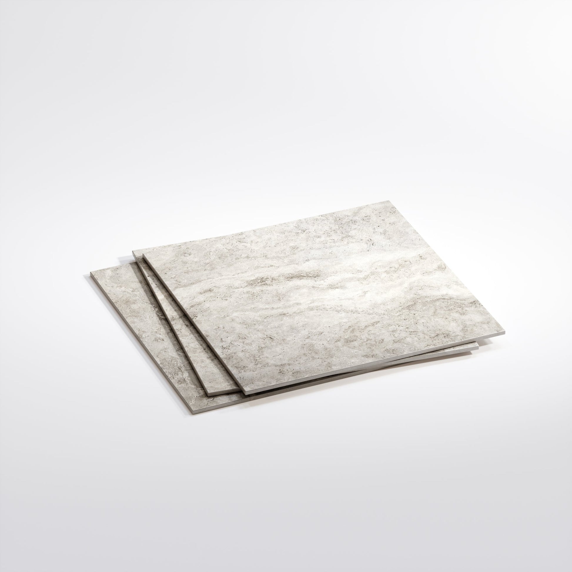 Manzoni White Travertine Porcelain Wall or Floor Tile 600 x 600mm