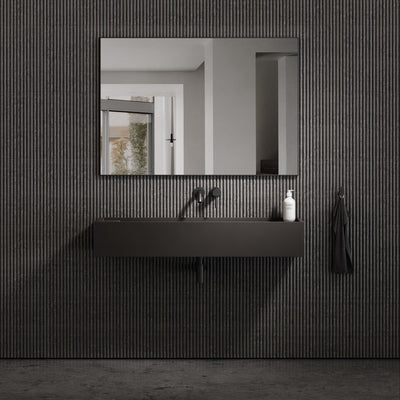 Marmo Charcoal Wall Hung Double Stone Basin 1200mm