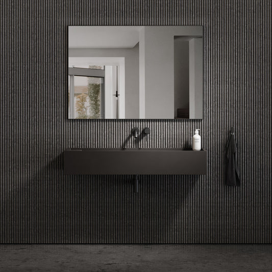 Marmo Charcoal Wall Hung Double Stone Basin 1200mm