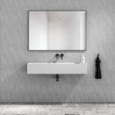 Marmo Matte White Wall Hung Double Stone Basin 1200mm