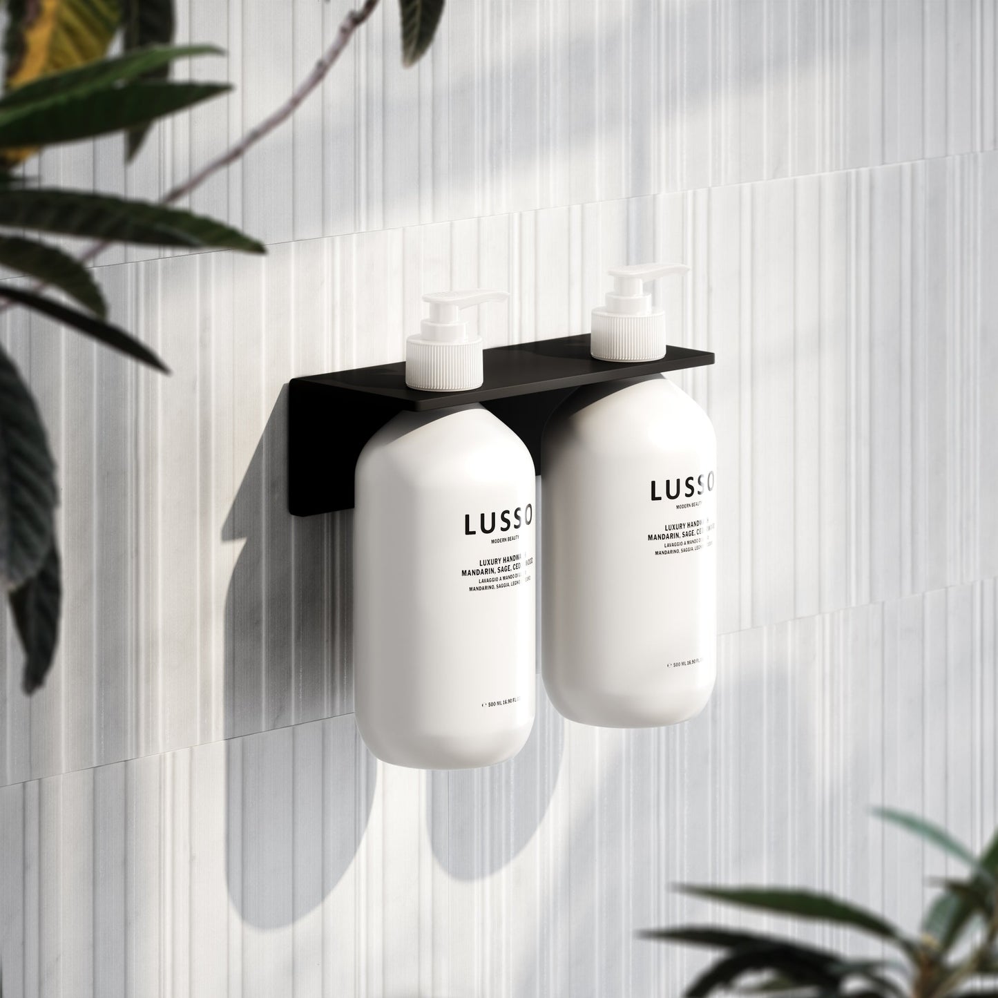 Matte Black Double Soap Dispenser Wall Bracket