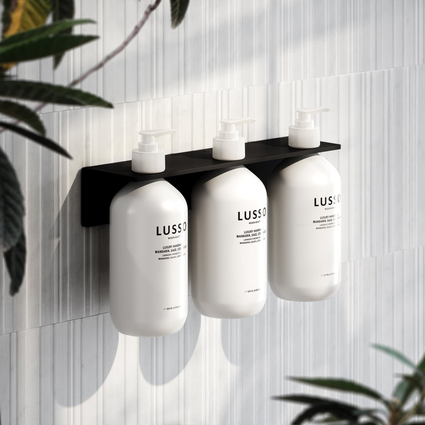 Matte Black Triple Soap Dispenser Wall Bracket